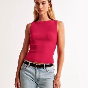 Abercrombie ottoman slash top in vivid red